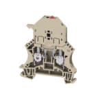 WEIDMULLER - Morsetto componibile portafusibile, collegamento a vite, beige scuro, 6 mm², 6.3 A, 250 V, numero di collegamenti: 2, numero di piani: 1, TS 35, V-0, WSI 6/LD 250AC. 1012400000