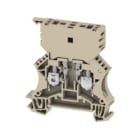 WEIDMULLER - Morsetto componibile portafusibile, collegamento a vite, beige scuro, 6 mm², 10 A, 500 V, numero di collegamenti: 2, numero di piani: 1, TS 35, V-0, WSI 6/2 GZ/DEF63. 1014000000