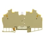 WEIDMULLER - Morsetto sezionatore di prova, collegamento a vite, beige/giallo, 1.5 mm², 10 A, 250 V, 2 collegamenti, 2 piani, TS 32/35, WDT 1.5/2 BE/PA66/GE.
