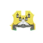WEIDMULLER - Morsetto PE, collegamento a vite, verde/giallo, 1.5 mm², 800 V, 4 collegamenti, 1 piano, TS 35, V-0, Wemid, WPE 1.5/ZZ.