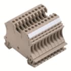WEIDMULLER - Morsettiera unipolare e multipolare, collegamento a vite, beige scuro, 2.5 mm², 24 A, 500 V, numero di collegamenti: 2, numero di piani: 1, V-0, Wemid WDU 2.5/10 BEZ/NE.