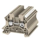 WEIDMULLER - Morsettiera unipolare e multipolare a vite, Beige scuro, 4 mm², 32 A, 800 V, 2 collegamenti, 1 piano, V-0, Wemid, WDU 4/10/BEZ.