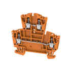 WEIDMULLER - Morsetto componibile a più piani arancione 2.5 mm² 400 V, Collegamento a vite, Numero di collegamenti: 4, Numero di piani: 2, TS 35, V-0, Wemid, WDK 2.5 OR.