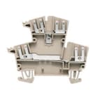 WEIDMULLER - Morsetto componibile a più piani, collegamento a spina piatta, beige scuro, 1 mm², 400 V, numero di collegamenti: 8, numero di piani: 2, TS 35, V-0, WDK 2.5 FF.