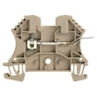 WEIDMULLER - Morsettiera passante WDU 2.5 SL, collegamento a vite, beige scuro, 2.5 mm², 15 A, 400 V, 2 collegamenti, 1 piano, TS 35, V-0, Wemid, 120 °C.