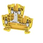 WEIDMULLER - Morsetto componibile a più piani, collegamento a vite, giallo, 2.5 mm², 400 V, numero di collegamenti: 4, numero di piani: 2, TS 35, V-0, Wemid WDK 2.5V GE.