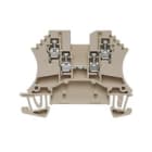 WEIDMULLER - Morsettiera passante a vite, Beige scuro, 1.5 mm², 17.5 A, 800 V, 4 collegamenti, 1 piano, TS 35, V-0, Wemid, 130, WDU 1.5/ZZ.