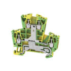 WEIDMULLER - Morsetto PE multistrato, collegamento a vite, verde/giallo, 2.5 mm², 400 V, 4 collegamenti, 2 piani, TS 35, V-0, Wemid WDK 2.5PE.