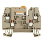 WEIDMULLER - Morsetto sezionatore di prova, collegamento a vite, beige scuro, 2.5 mm², 16 A, 400 V, numero di collegamenti: 4, numero di piani: 1, TS 35, V-0, Wemi WTR 2.5/ZZ.