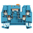 WEIDMULLER - Morsetto sezionatore di prova, collegamento a vite, blu, 2.5 mm², 16 A, 400 V, numero di collegamenti: 4, numero di piani: 1, TS 35, V-0, Wemid WTR 2.5/ZZ BL.