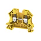 WEIDMULLER - Morsettiera passante gialla per collegamento a vite, 6 mm², 41 A, 800 V, 2 collegamenti su 1 piano, TS 35, materiale Wemid resistente fino a 130 °C, standard V-0. WD 6 GE.