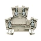 WEIDMULLER - Morsetto componibile a più piani, collegamento a vite, beige scuro, 2.5 mm², 400 V, numero di collegamenti: 4, numero di piani: 2, TS 35, V-0, Wemid WDK 2.5 ZQV.