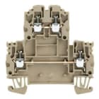 WEIDMULLER - Morsetto componibile a più piani, Collegamento a vite, Beige scuro, 2.5 mm², 800 V, Numero di collegamenti: 4, Numero di piani: 2, TS 35, V-0