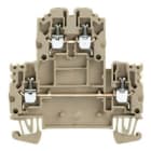 WEIDMULLER - Morsetto componibile a più piani, collegamento a vite, beige scuro, 2.5 mm², 800 V, numero di collegamenti: 4, numero di piani: 2, TS 35, V-0, Wemid WDK 2.5N.