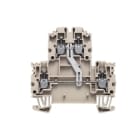 WEIDMULLER - Morsetto componibile a più piani, collegamento a vite, beige scuro, 2.5 mm², 800 V, numero di collegamenti: 4, numero di piani: 2, TS 35, V-0, Wemid WDK 2.5N V. 1041610000