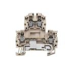 WEIDMULLER - Morsetto componibile a più piani, collegamento a vite, beige scuro, 2.5 mm², 800 V, numero di collegamenti: 4, numero di piani: 2, TS 35, V-0, Wemid WDK 2.5N DU-PE.