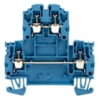 WEIDMULLER - Morsetto componibile a più piani, collegamento a vite, blu, 2.5 mm², 800 V, numero di collegamenti: 4, numero di piani: 2, TS 35, V-0, Wemid WDK 2.5N BL.