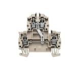 WEIDMULLER - Morsetto componibile a più piani, collegamento a vite, beige scuro, 4 mm², 800 V, numero di collegamenti: 4, numero di piani: 2, TS 35, V-0, Wemid WDK 4N V.