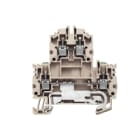 WEIDMULLER - Morsetto componibile a più piani, collegamento a vite, beige scuro, 4 mm², 800 V, numero di collegamenti: 4, numero di piani: 2, TS 35, V-0, Wemid WDK 4N DU-PE.