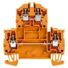 WEIDMULLER - Morsetto componibile a più piani, collegamento a vite, arancione, 4 mm², 800 V, numero di collegamenti: 4, numero di piani: 2, TS 35, V-0, Wemid WDK 4N OR.