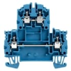 WEIDMULLER - Morsetto componibile a più piani, collegamento a vite, blu, 4 mm², 800 V, numero di collegamenti: 4, numero di piani: 2, TS 35, V-0, Wemid WDK 4N BL.