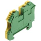WEIDMULLER - Morsetto PE, collegamento a vite, verde/giallo, 10 mm², 1000 V, numero di collegamenti: 2, numero di piani: 1, TS 35, V-0, Wemid WPE 10/ZR. 1042500000