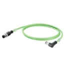 WEIDMULLER - Cavo PROFINET preconfezionato, Codificato D M12 – pin diritto IP67, pin angolato IP67, Numero poli: 4, Lunghezza: 1 m IE-C5DD4UG0010MCSMCA-E.
