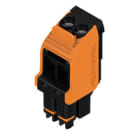 WEIDMULLER - Connettori per circuito stampato, 320V, 10A, Passo 5.00mm, 3.31mm², 2 poli, Collegamento a vite, Box BHZ 5.00/02/90LH BK/OR. 1063260000