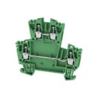 WEIDMULLER - Morsetto componibile a più piani, collegamento a vite, verde, 2.5 mm², 400 V, numero di collegamenti: 4, numero di piani: 2, TS 35, V-0, Wemid WDK 2.5 ZQV GN.