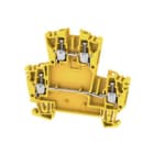 WEIDMULLER - Morsetto componibile a più piani, collegamento a vite, giallo, 2.5 mm², 400 V, numero di collegamenti: 4, numero di piani: 2, TS 35, V-0, Wemid WDK 2.5 ZQV GE.