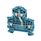 WEIDMULLER - Morsetto componibile a più piani, collegamento a vite, blu, 4 mm², 800 V, numero di collegamenti: 4, numero di piani: 2, TS 35, V-0, Wemid WDK 4N V BL.