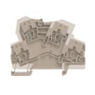 WEIDMULLER - Morsetto componibile a più piani, molla autobloccante, beige scuro, 4 mm², 800 V, numero di collegamenti: 2, numero di piani: 1, TS 35, V-0, Wemid ZDK 4-2/2AN.