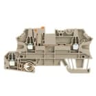 WEIDMULLER - Morsetto sezionatore di prova, collegamento a vite, beige scuro, 2.5 mm², 20 A, 500 V, numero di collegamenti: 3, numero di piani: 2, TS 35, V-0, Wemi WMF 2.5 DI PE STB.