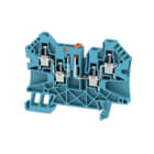 WEIDMULLER - Morsetto sezionatore di prova, collegamento a vite, blu, 4 mm², 27 A, 500 V, numero di collegamenti: 4, numero di piani: 1, TS 35, V-0, Wemid WTR 4/ZZ BL.