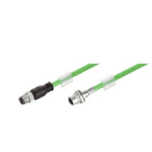 WEIDMULLER - Cavo PROFINET preconfezionato, Codificato D M12 flangia e pin diritto, 4 poli, Lunghezza 0.5 m, IE-C5DS4UG0005MBSMCS-E.