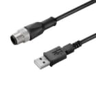 WEIDMULLER - Cavi dati in rame preconfezionati, Linea di collegamento, Numero di poli: 4, Lunghezza del cavo: 3 m, Connettore maschio diritto SAIL-M12G-USB-3.0U.