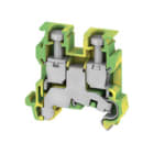 WEIDMULLER - Morsetto PE, Collegamento a vite, giallo, verde, 2.5 mm², 250 V, Numero di collegamenti: 2, Numero di piani: 1, TS 15, V-2, Wemid