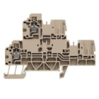 WEIDMULLER - Morsetto componibile a più piani, collegamento a vite, beige scuro, 2.5 mm², 500 V, numero di collegamenti: 2, numero di piani: 2, TS 35, V-0, Wemid WDT 2.5/2.