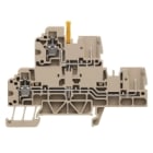 WEIDMULLER - Morsetto componibile a più piani, collegamento a vite, beige scuro, 2.5 mm², 400 V, numero di collegamenti: 2, numero di piani: 2, TS 35, V-0, Wemid WDT 2.5/2 V.
