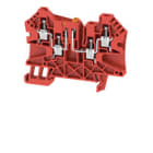 WEIDMULLER - Morsetto sezionatore di prova, Collegamento a vite, rosso, 4 mm², 27 A, 500 V, Numero di collegamenti: 4, Numero di piani: 1, TS 35, V-0, Wemid WTR 4/ZZ RT.