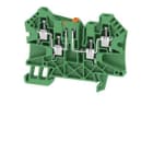 WEIDMULLER - Morsetto sezionatore di prova, collegamento a vite, verde, 4 mm², 27 A, 500 V, numero di collegamenti: 4, numero di piani: 1, TS 35, V-0, Wemid WTR 4/ZZ GN.