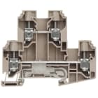 WEIDMULLER - Morsetto componibile a più piani, collegamento a vite, beige scuro, 10 mm², 800 V, numero di collegamenti: 4, numero di piani: 2, TS 35, V-0, Wemid WDK 10 DU-PE.