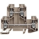 WEIDMULLER - Morsetto componibile a più piani, collegamento a vite, beige scuro, blu, 10 mm², 800 V, numero di collegamenti: 4, numero di piani: 2, TS 35, V-0, Wem WDK 10 DU-N.