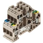 WEIDMULLER - Morsetto componibile a più piani, collegamento a vite, beige scuro, 10 mm², 800 V, numero di collegamenti: 12, numero di piani: 2, TS 35, V-0, Wemid WDK 10 SET BCD.