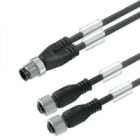WEIDMULLER - Cavi adattatore sensore-attuatore, Linea di collegamento M12/M8 3,3m, Conduttore doppio connettore femmina diritto nero SAIL-ZW-M8BG-3-3.0V.