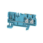 WEIDMULLER - Morsettiera passante PUSH IN blu 2.5 mm² 24 A 800 V 3 collegamenti 1 piano TS 35 V-0 Wemid 130 °C APGTB 2.5 FT 3C/1 BL.