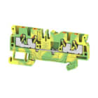 WEIDMULLER - Morsetto PE, PUSH IN, Verde/giallo, 2.5 mm², 800 V, Numero di collegamenti: 4, Numero di piani: 1, TS 35, V-0, Wemid