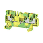 WEIDMULLER - Morsetto PE PUSH IN Verde/giallo 2.5 mm² 800 V Numero di collegamenti: 3 Numero di piani: 1 TS 35 V-0 Wemid A3C 2.5 PE.