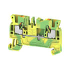 WEIDMULLER - Morsetto PE PUSH IN Verde/giallo 2.5 mm² 800 V Numero di collegamenti: 2 Numero di piani: 1 TS 35 V-0 Wemid A2C 2.5 PE