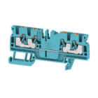 WEIDMULLER - Morsettiera passante PUSH IN blu 2.5 mm² 24 A 800 V 4 collegamenti 1 piano TS 35 V-0 Wemid 130 °C A4C 2.5 BL. 1521700000